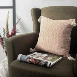 Apricot Trapeze Organic Cotton Throw Pillow