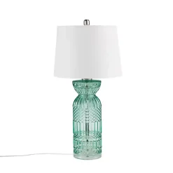 Aqua Blue Textured Glass Luxuria Table Lamp