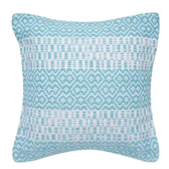 Aqua Diamond Stripe Indoor/Outdoor Pillow