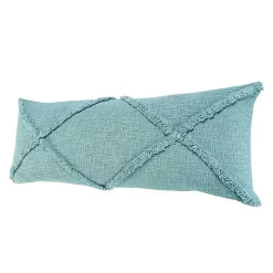 Aqua Fringe Diamond Lumbar Pillow
