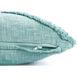 Aqua Fringe Diamond Lumbar Pillow