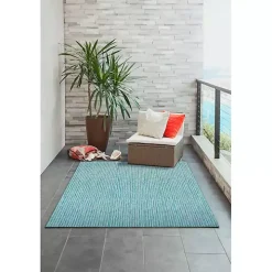 Aqua Intertwine Indoor/Outdoorr Area Rug, 6x9
