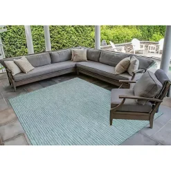 Aqua Intertwine Indoor/Outdoorr Area Rug, 6x9