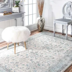 Aqua Rio Vintage Area Rug, 4x6
