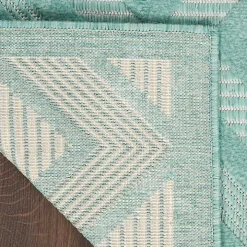 Aqua Teal Diamond Indoor/Outdoor Area Rug, 5x7