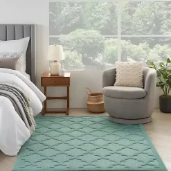 Aqua Trellis Indoor/Outdoor Area Rug, 6x9