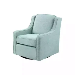 Aqua Upholstered Swivel Accent Chair