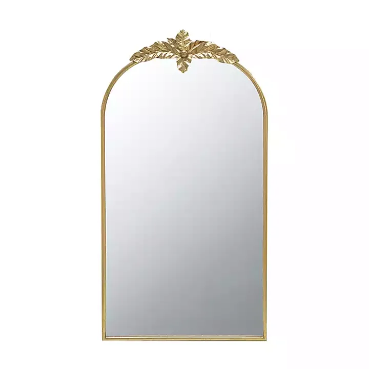 Arch Gold Leaf Top Mirror