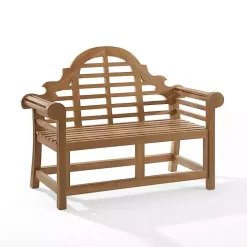 Arched Teakwood Slatted Outdoor Bench