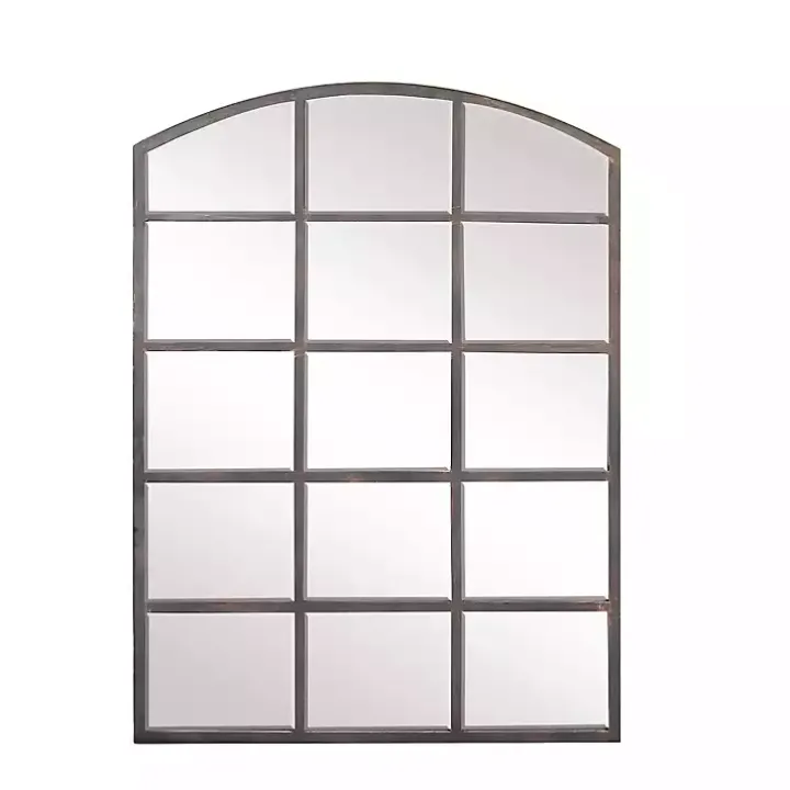 Arched Windowpane Wall Mirror