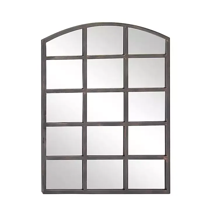 Arched Windowpane Wall Mirror