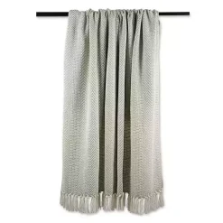 Artichoke Green Herringbone Fringe Throw