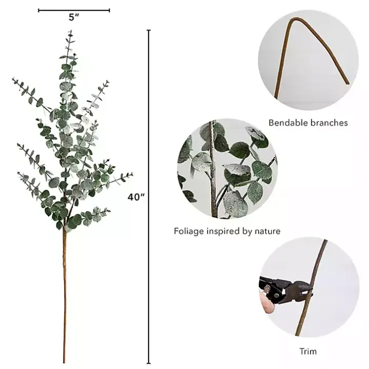 Artificial Eucalyptus Stems, Set of 3