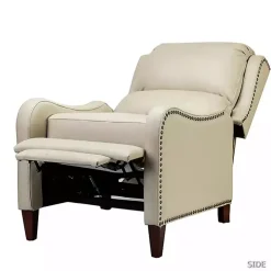 Arturo Ivory Leather Wingback Recliner