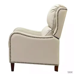 Arturo Ivory Leather Wingback Recliner