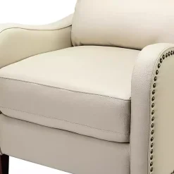 Arturo Ivory Leather Wingback Recliner