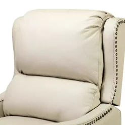 Arturo Ivory Leather Wingback Recliner