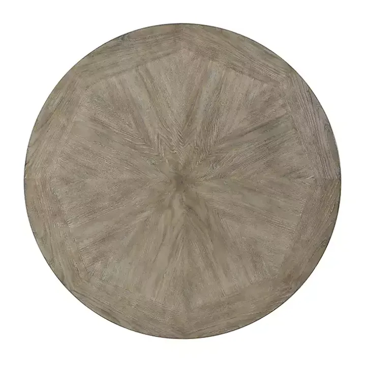 Ash Gray Round Nailhead Coffee Table