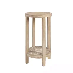 Ash Rattan Round Martha Stewart Accent Table