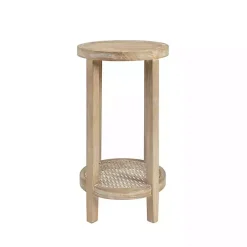 Ash Rattan Round Martha Stewart Accent Table