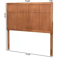 Ash Walnut Wood Panel Full Headboard