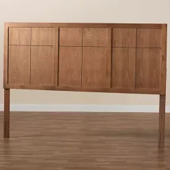 Ash Walnut Wood Panel King Headboard