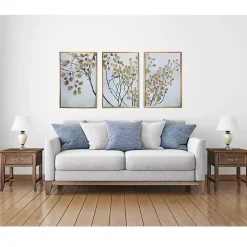 Asian Branches Framed Canvas Art Prints, Set of 3
