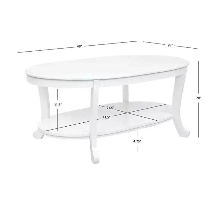 Aubert White Wood Coffee Table