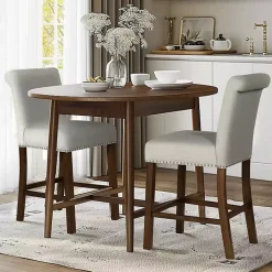 Aubrey Natural Upholstered 2-pc. Counter Stool Set