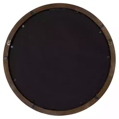 Audubon Brown Wood Round Wall Mirror
