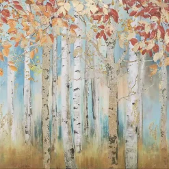 Autumn Birch Trees Canvas Art Print