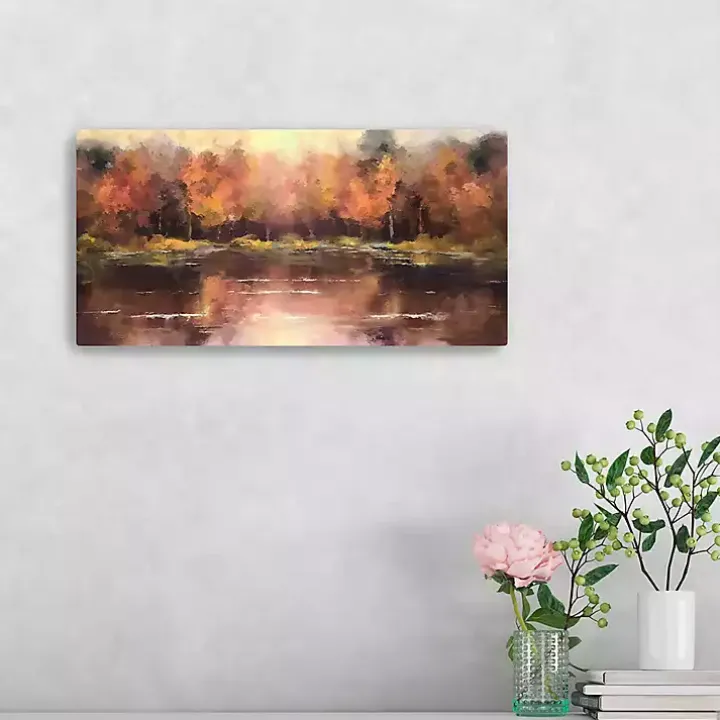 Autumn Lake Canvas Art Print, 20x10 in.