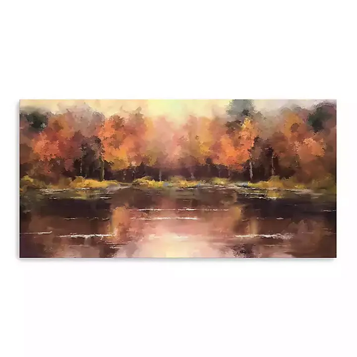 Autumn Lake Canvas Art Print, 40x20 in.