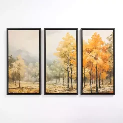 Autumn Treeline Framed Canvas Art Prints, Set of 3