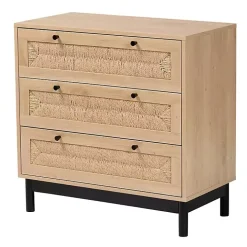 Ava Light Brown 3-Drawer Cabinet