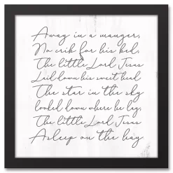Away In A Manger Framed Canvas Art Print