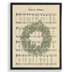 Away in a Manger Hymn Framed Christmas Art Print