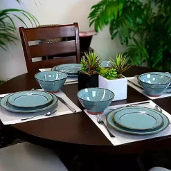 Azure Glazed Round 12-pc. Dinnerware Set