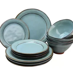 Azure Glazed Round 12-pc. Dinnerware Set