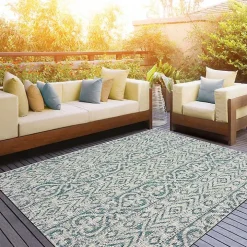 Azure Terrace Sun Shower Outdoor Area Rug, 5x8