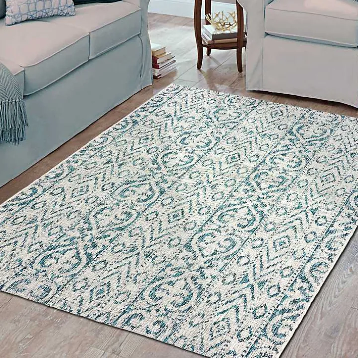 Azure Terrace Sun Shower Outdoor Area Rug, 5x8