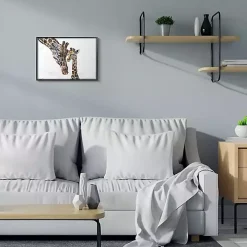 Baby Giraffe Watercolor Framed Art Print