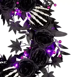 Bad to the Bone Black Roses Wreath