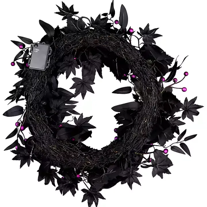 Bad to the Bone Black Roses Wreath