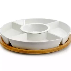 Bamboo 5-pc. Ceramic Modern Set Lazy Susan