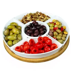 Bamboo 5-pc. Ceramic Modern Set Lazy Susan