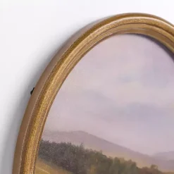 Barn Landscape Oval Framed Art Print