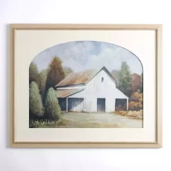Barn with Arched Mat Framed Art Print