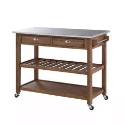 Barnwood Sonoma Stainless Steel Top Kitchen Cart