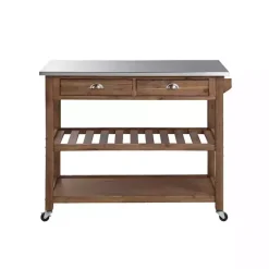 Barnwood Sonoma Stainless Steel Top Kitchen Cart